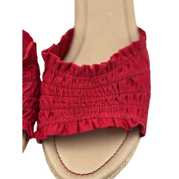 NEW American Womens 8.5 Eagle Red Sandals Platform Slide Sandals Resort Wear - Picture 4 of 9